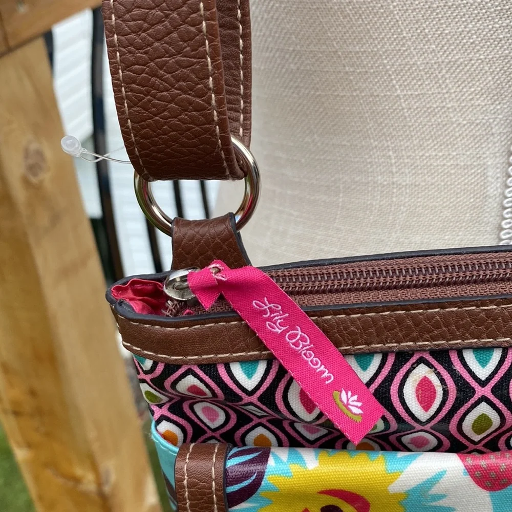 Lily Bloom Brightly Patterned, coated “thermoplastic“ Crossbody and More Bag! - Picture 5 of 11
